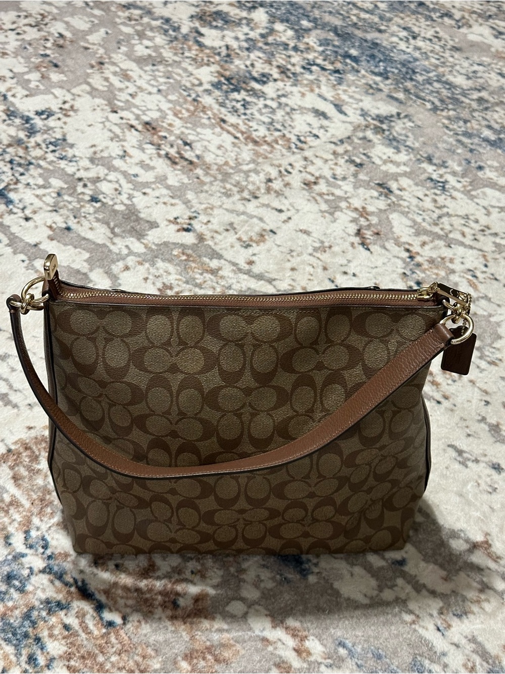 Coach Marlon Brown Signature Canvas Shoulder Bag - Picture 2 of 6